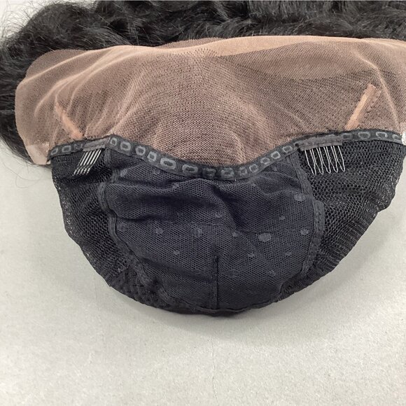 Edin #1B Off Black Body Wave Brazilian Human Hair Blend Lace Front Wig - Picture 6 of 11